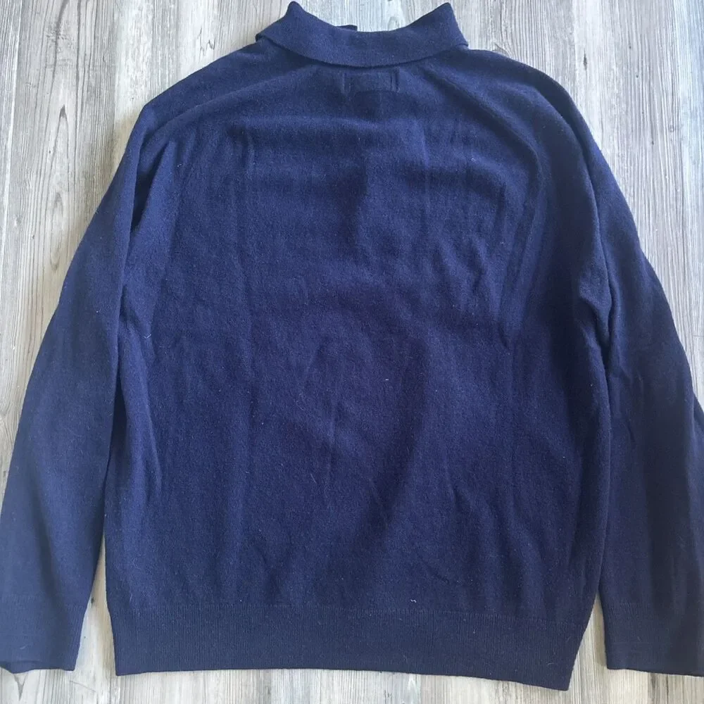 Banana Republic Men’s 100% Cashmere Navy Preppy Collared Sweater Size Large